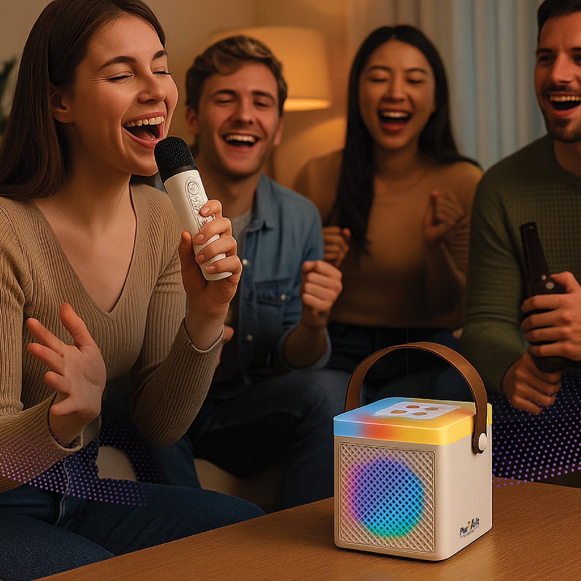 PurVolt Portable Karaoke Set – Sing, Shine & Share the Fun Anywhere!